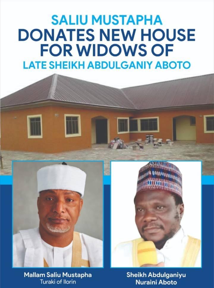 Saliu Mustapha gifts Alfa Aboto’s widows brand new house